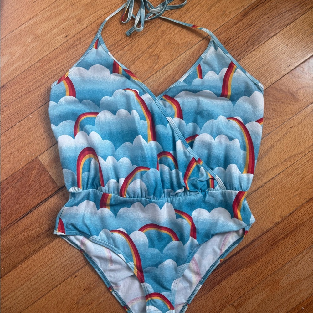 NWOT Modcloth Rainbow Halter Bodysuit